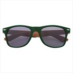 Hunter Green Frames with Bamboo Look Temples Front